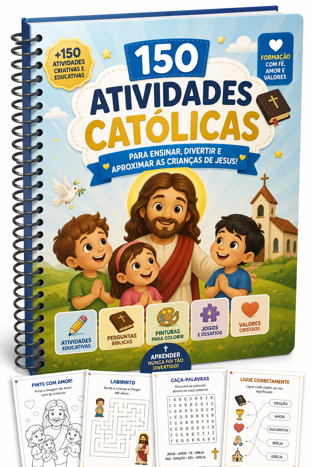 Mockup do material Atividades com Jesus